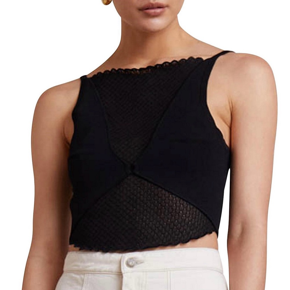 Bec & Bridge Black Mariah Knit Crop Top in size 4.